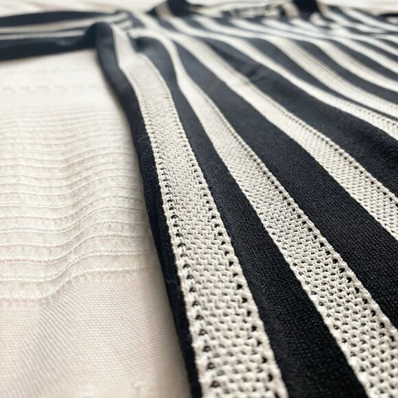 STORM & MARIE REFEREE  BLACK WHITE STRIPED KNIT TUNIC DRESS - 6 - Picture 7 of 9